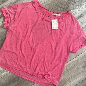 Free People Magenta Boxy Tee